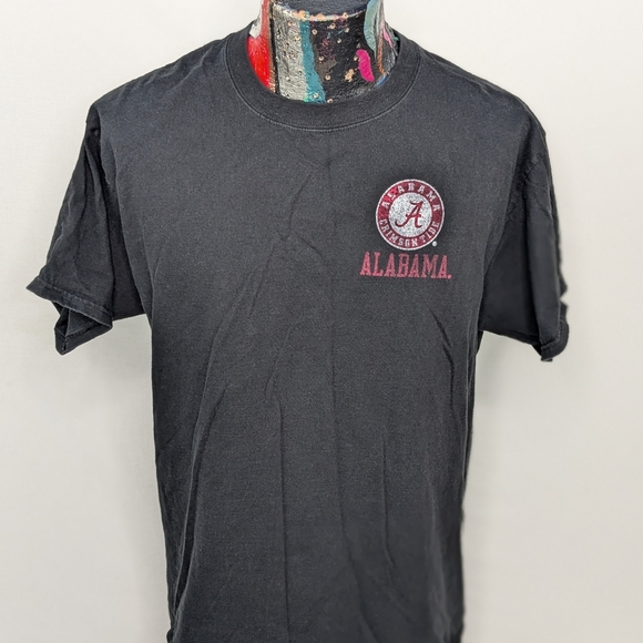 Alabama Crimson Tide Champion Pennant Flag Mens Black Tshirt Size Large - Picture 2 of 9